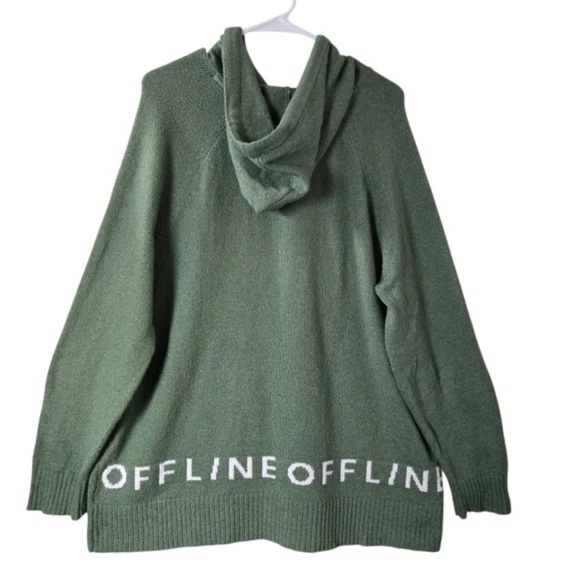 Aerie Offline Floral Knit Hoodie Sweater SZ M - Picture 3 of 6